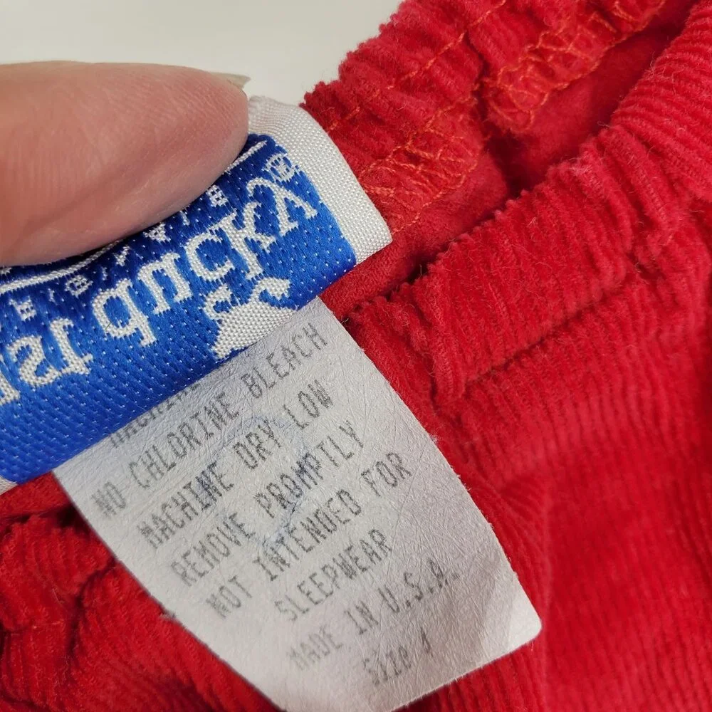 Vintage Just Ducky Made in USA Red‎ Corduroy and Black Scottie Dog Dress Size 4